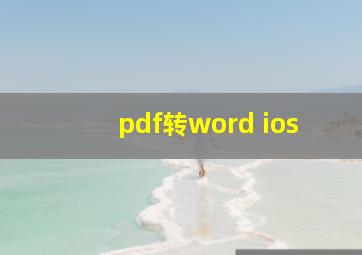 pdf转word ios